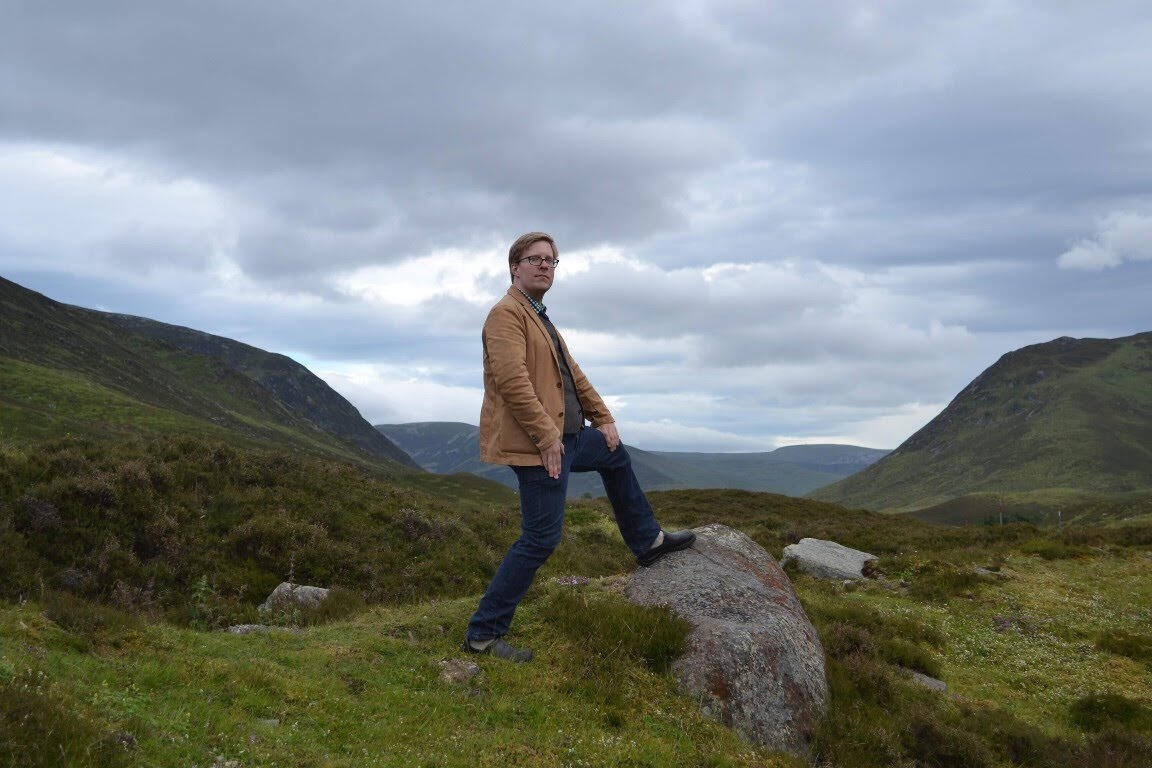 Erik in the Highlands Several years ago, I got to visit my wife's ancestral lands in the Scottish Highlands, up in the Cairngorms National Park. Naturally, I had to stop to take in the scenery.