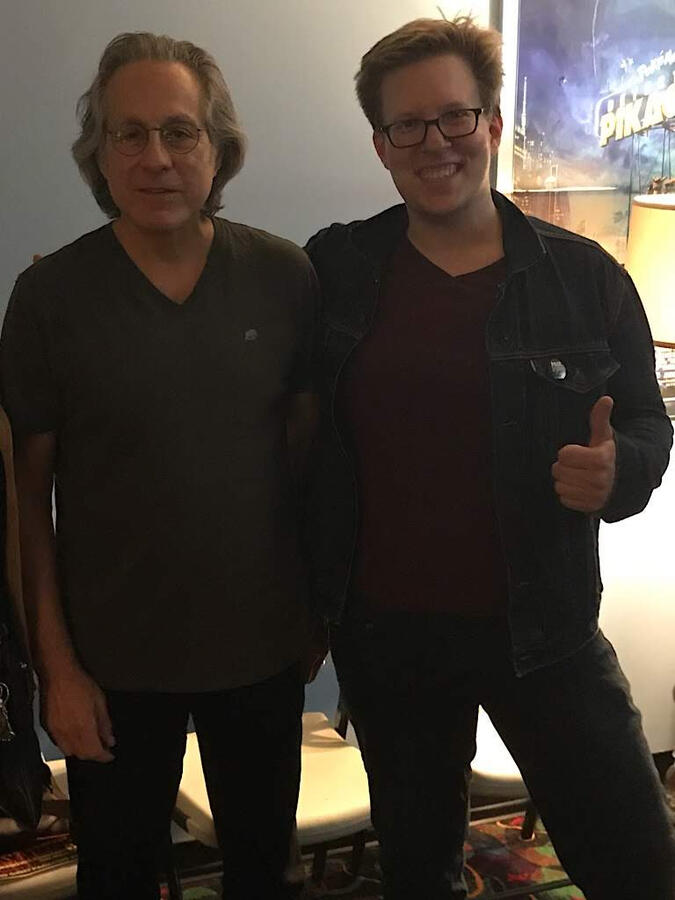 Erik with Max Weinberg Following a gig at the Double E, my wife and I were invited backstage to meet Max Weinberg of E Street Band and Late Night with Conan O'Brien fame! He was a very nice, very down-to-earth guy.